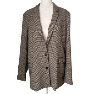 Rails Stanton Cambridge brown & tan plaid houndstooth blazer size M
